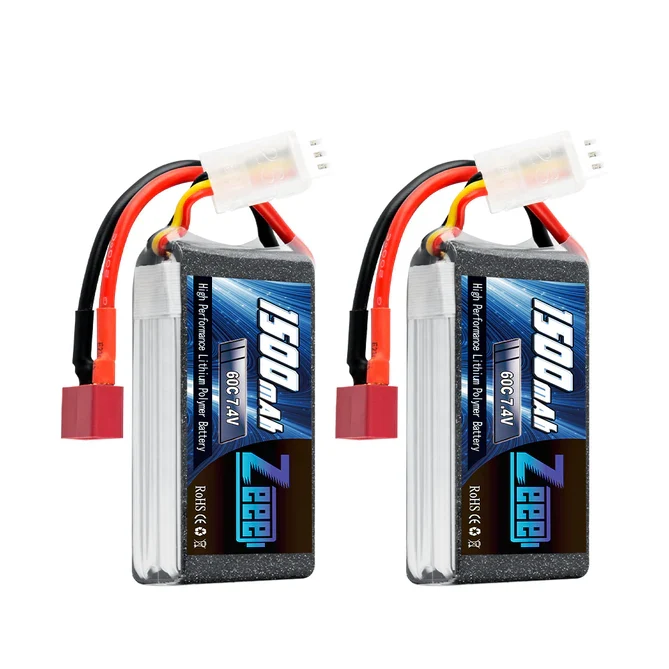 Zeee 2S 1500mAh 7.4V 60C Deans (2 Stück)