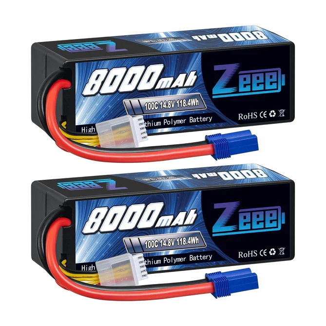 Zeee 4S 8000mAh 14,8V 100C EC5 Hardcase Lipo Akku (2 Stück)