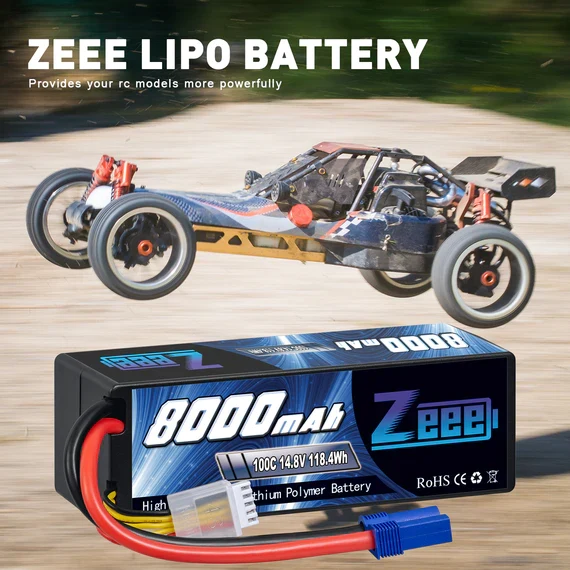 Zeee 4S 8000mAh 14,8V 100C EC5 Hardcase Lipo Akku (2 Stück)
