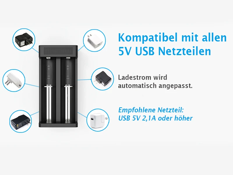 Xtar MC2 Plus - 2 Schacht USB Akkulader