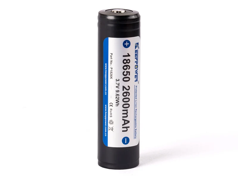 Keeppower 18650 - 2600mAh, 3,6V - 3,7V Li-Ion-Akku PCB geschützt P1826C