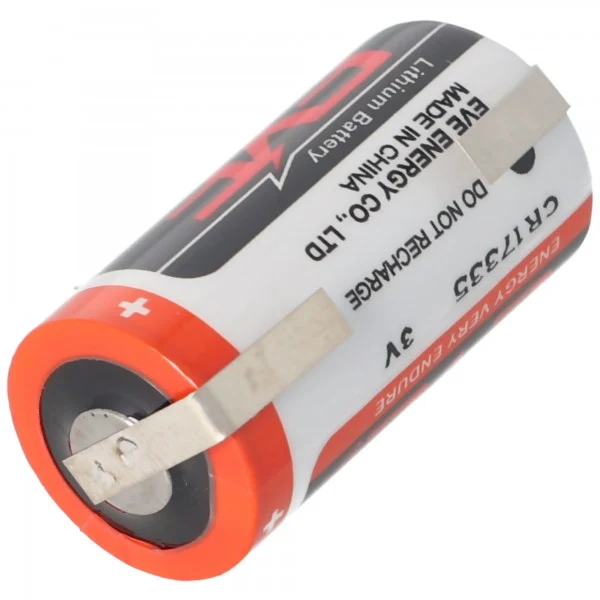 EVE CR17335 3V Lithium Batterie mit Lötfahnen oder Lötpaddel auswählbar
