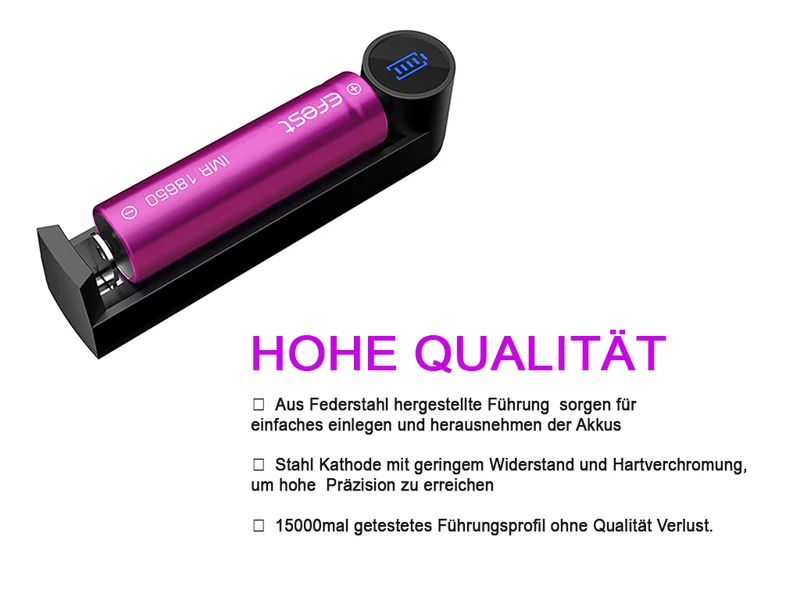 Efest SLIM K1: 1-Schacht USB-Li-Ion-Akkulader
