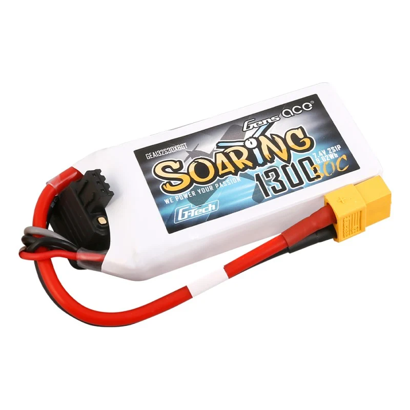 Gens Ace G-Tech Soaring 2S 1300mAh 7,4V 30C 2S1P Lipo Akkupack XT60