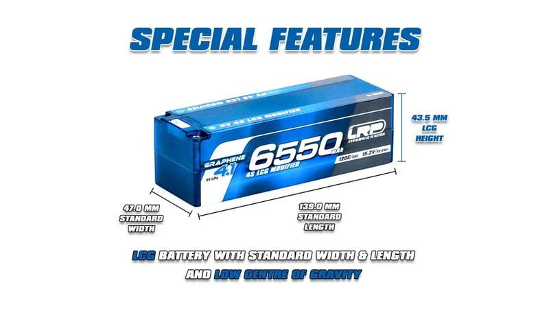 LRP HV LCG Modified GRAPHENE-4.1 4S 6550mAh Hardcase 15.2V 120C/60C