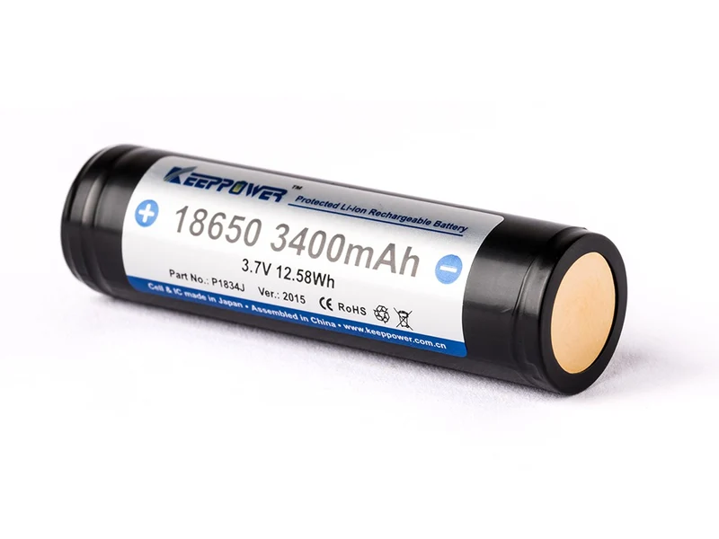 Keeppower 18650 - 3400mAh, 3,6V - 3,7V Li-Ion-Akku geschützt