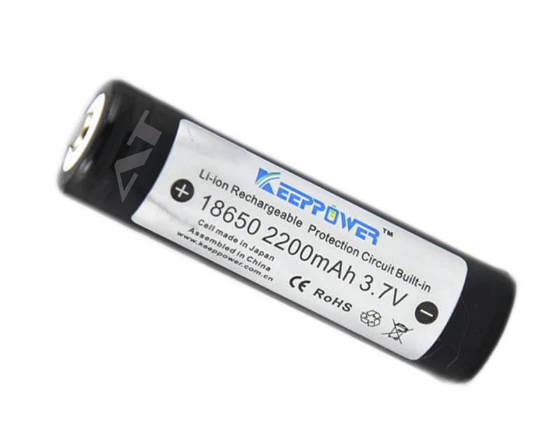 Keeppower 18650 - 2200mAh, 3,7V Li-Ion-Akku geschützt