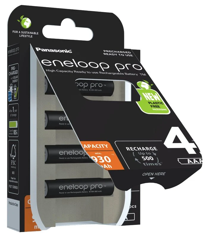 Panasonic Eneloop Pro Akku AAA NiMH- 4er-Blister BK-4HCDE/4BE