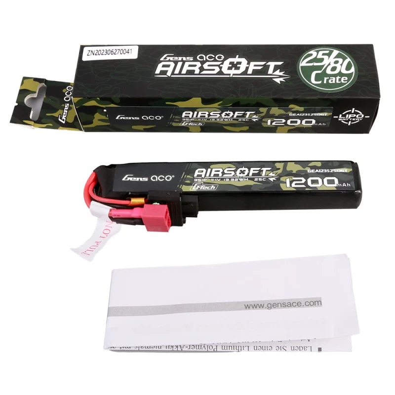 Gens Ace G-Tech 3S 1200mAh 3S1P 11,1V 25C Airsoft T-Stecker