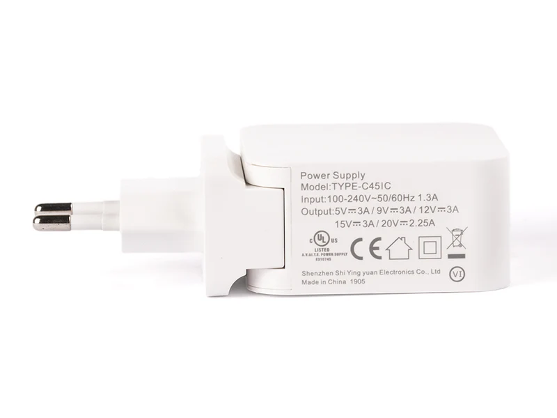 USB-PD Netzteil von XTAR Ausgang: 20V/2.25A, 15V/3A, 12V/3A 9V/3A, 5V-3A