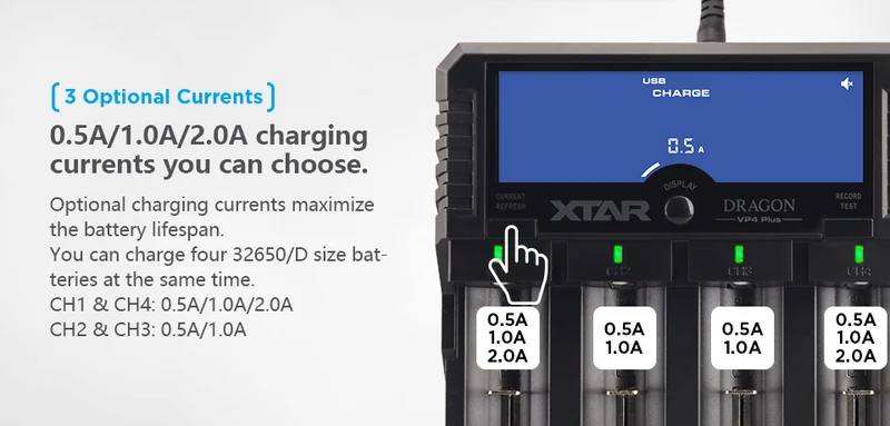 Xtar VP4 Plus "Dragon" - Ladegerät für Li-Ion, Ni-MH und 3s Akkupacks
