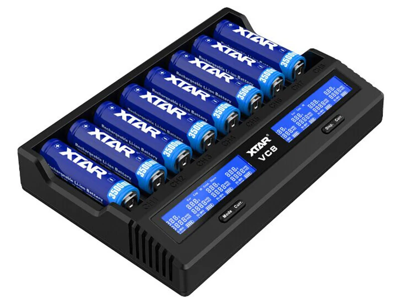 Xtar VC8 - Ladegerät für Li-Ion 3,6V - 3,7V und NIMH 1,2V Akkus