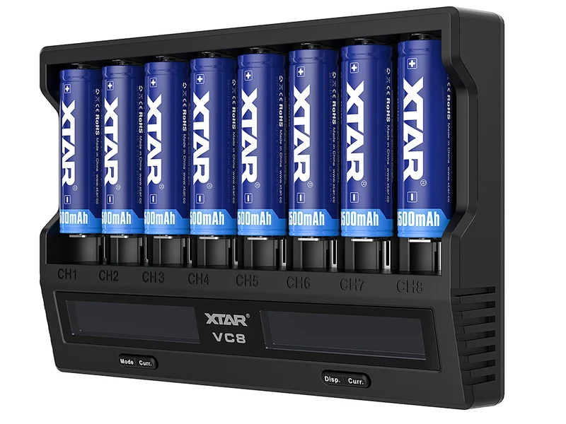 Xtar VC8 - Ladegerät für Li-Ion 3,6V - 3,7V und NIMH 1,2V Akkus