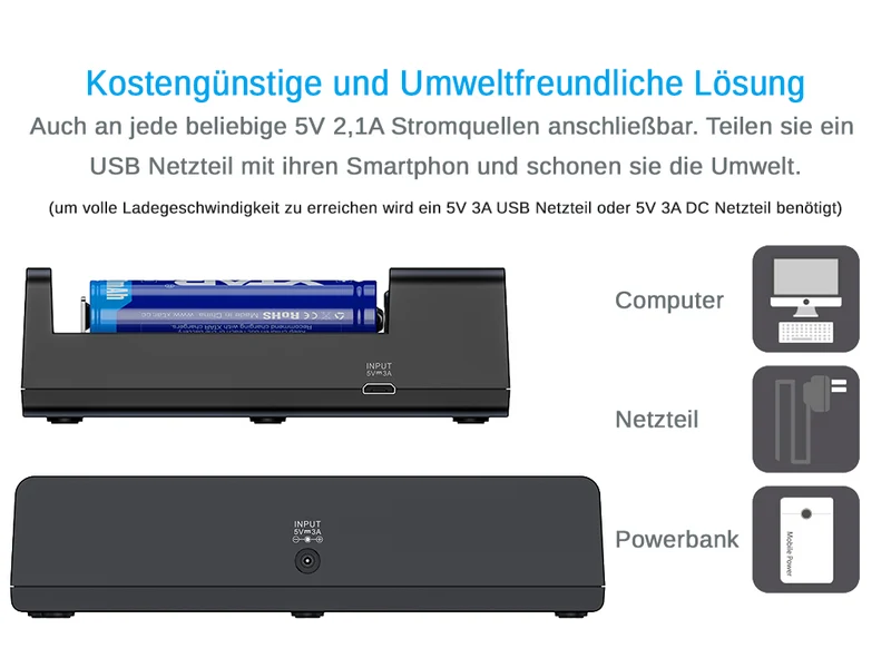 Xtar MC6C Ladegerät für Li-Ionen Akkus mit LCD-Display