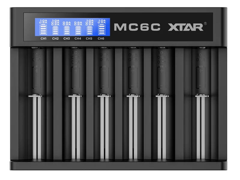 Xtar MC6C Ladegerät für Li-Ionen Akkus mit LCD-Display