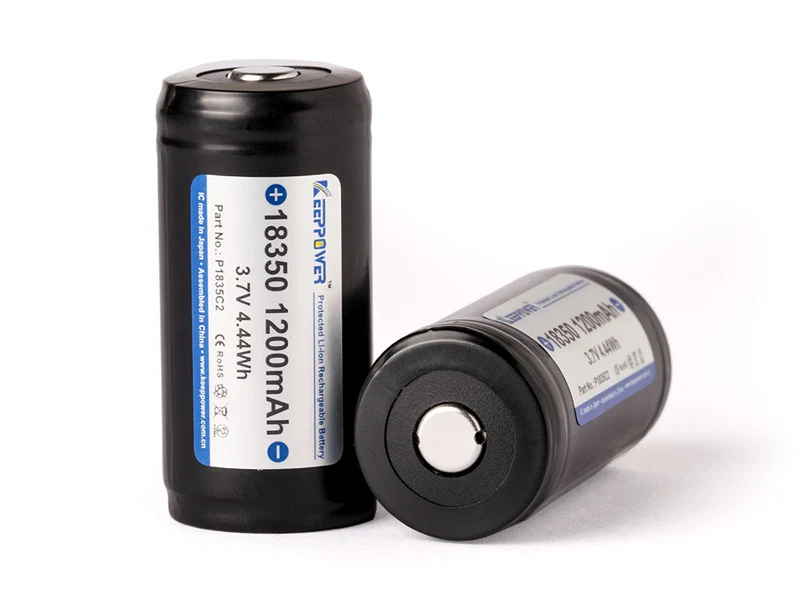 Keeppower 18350 - 1200mAh, 3,6V - 3,7V Li-Ionen-Akku geschützt