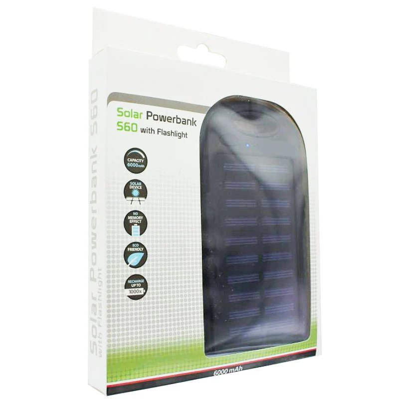 AccuCell Solar Powerbank mit bis zu 6000mAh Kapazität für Smartphone und andere USB-ladefähige Geräte