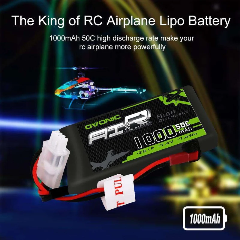 Ovonic Air 2S 1000mAh 50C 7,4V JST Lipo Akku (2 Stück)