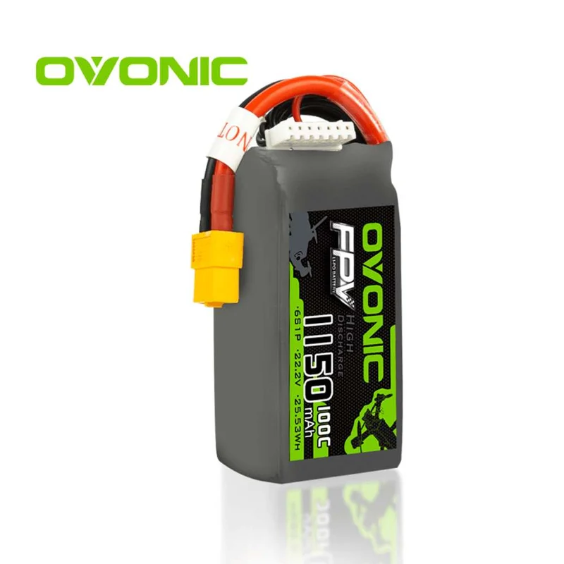 Ovonic 6S 1150mAh 22,2V 100C LiPo-Akku für FPV XT60-Stecker (2 St.)