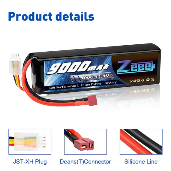 Zeee 3S 9000mAh 11,1V 100C Deans Lipo Akku