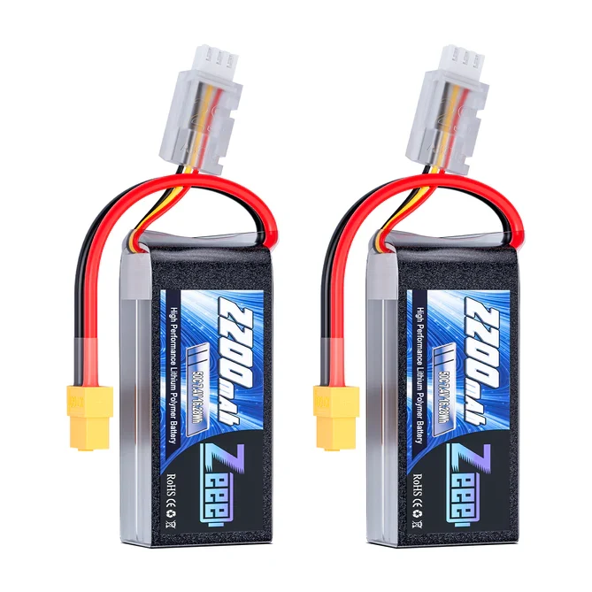Zeee 2S 2200mAh 7,4V 50C XT60 Shorty Lipo Akku (2 Stück)