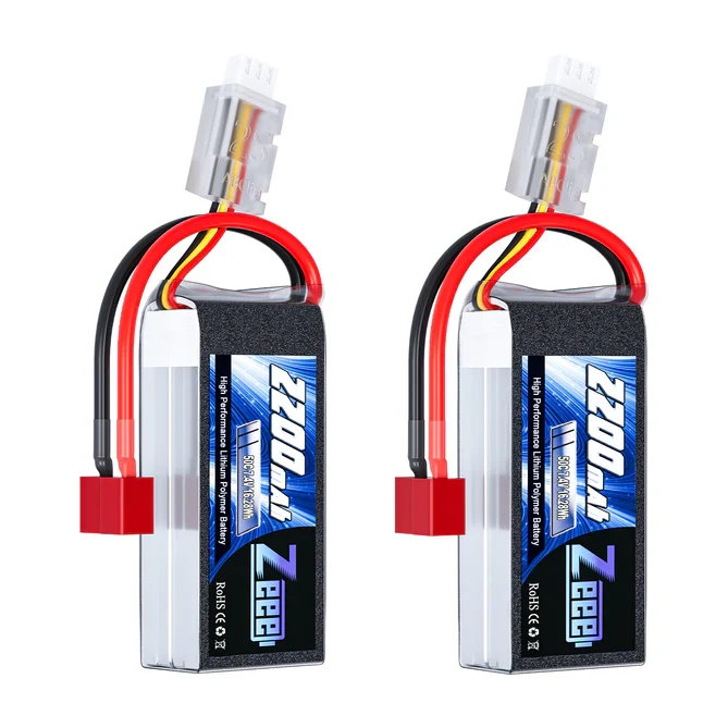 Zeee 2S 2200mAh 7,4V 50C Deans Shorty Lipo Akku (2 Stück)