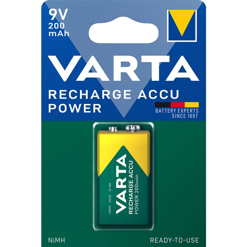 Varta 9V Akku Ni-MH 1,2V/200mAh - Blister 1 Stück
