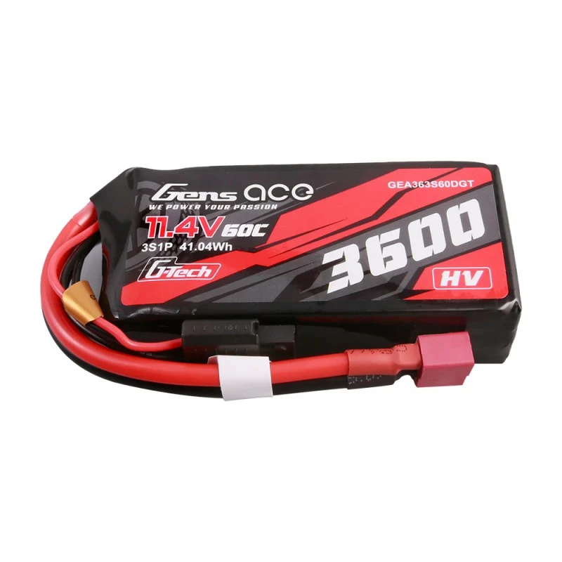Gens Ace G-Tech 3S 3600mAh 11,4V 3S1P 60C HV Lipo T-Stecker