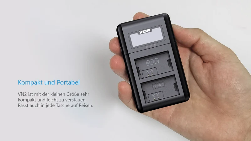 Xtar VN2 Kamera Ladegerät für Li-Ionen Akkus + LP-E17 Canon