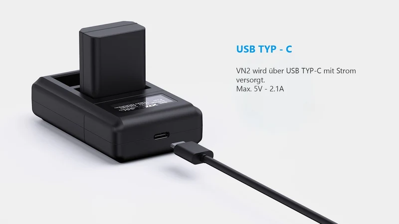 Xtar VN2 Kamera Ladegerät für Li-Ionen Akkus + LP-E8 Canon