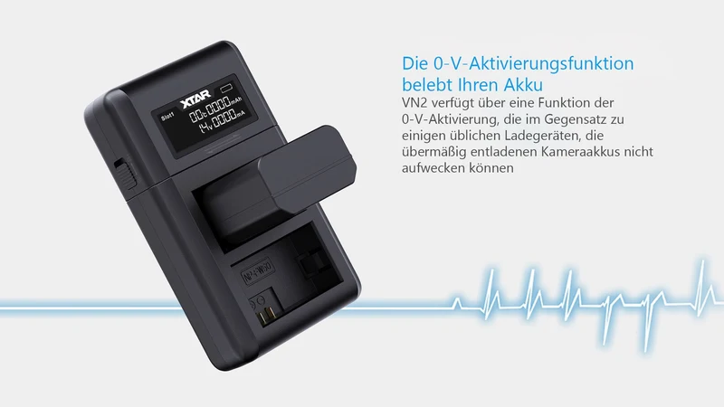 Xtar VN2 Kamera Ladegerät für Li-Ionen Akkus + NP-FZ100 Sony