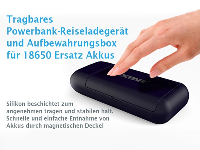 Xtar PB2 2-Schacht Li-Ion Akku Reiseladegerät & Powerbank