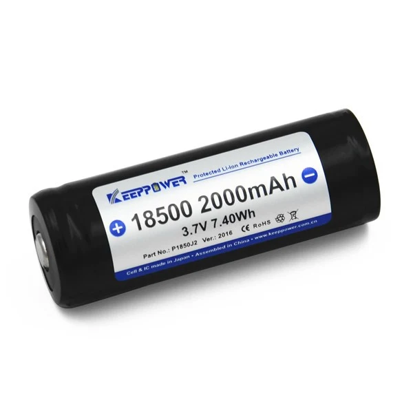 Keeppower 18500 - 2000mAh, 3,6V - 3,7V Li-Ion-Akku geschützt