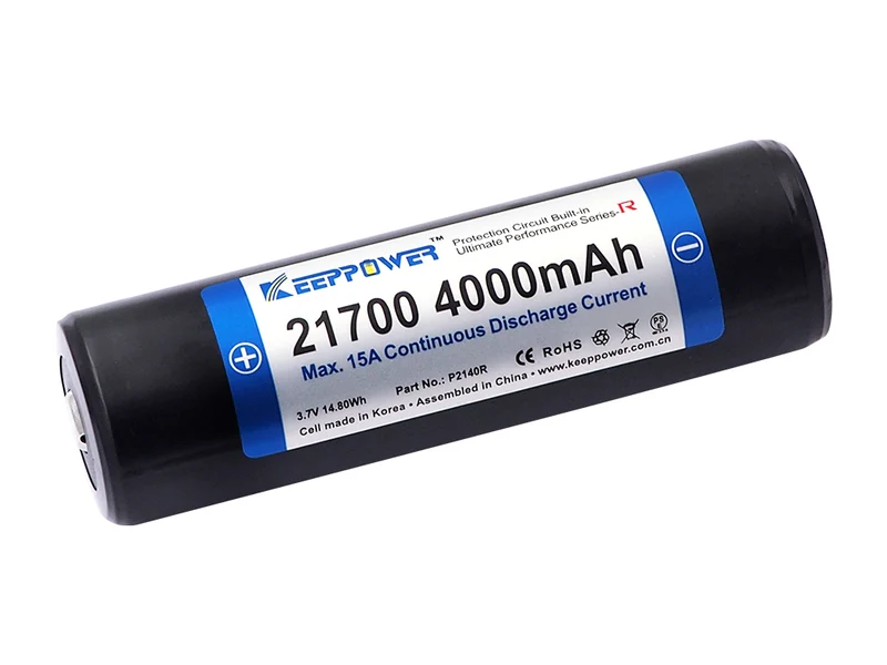 Keeppower 21700 15A 4000mAh 3,6V - 3,7V Li-Ion-Akku PCB geschützt P2140R