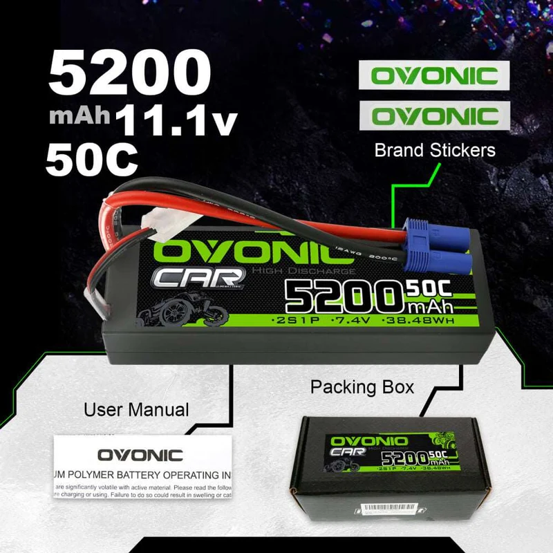 Ovonic 2S 5200mAh 50C 7,4V Hardcase EC5