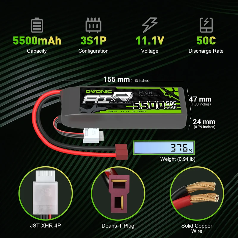 Ovonic Air 3S 5500mAh 11,1V 50C T-Stecker (2 St.)