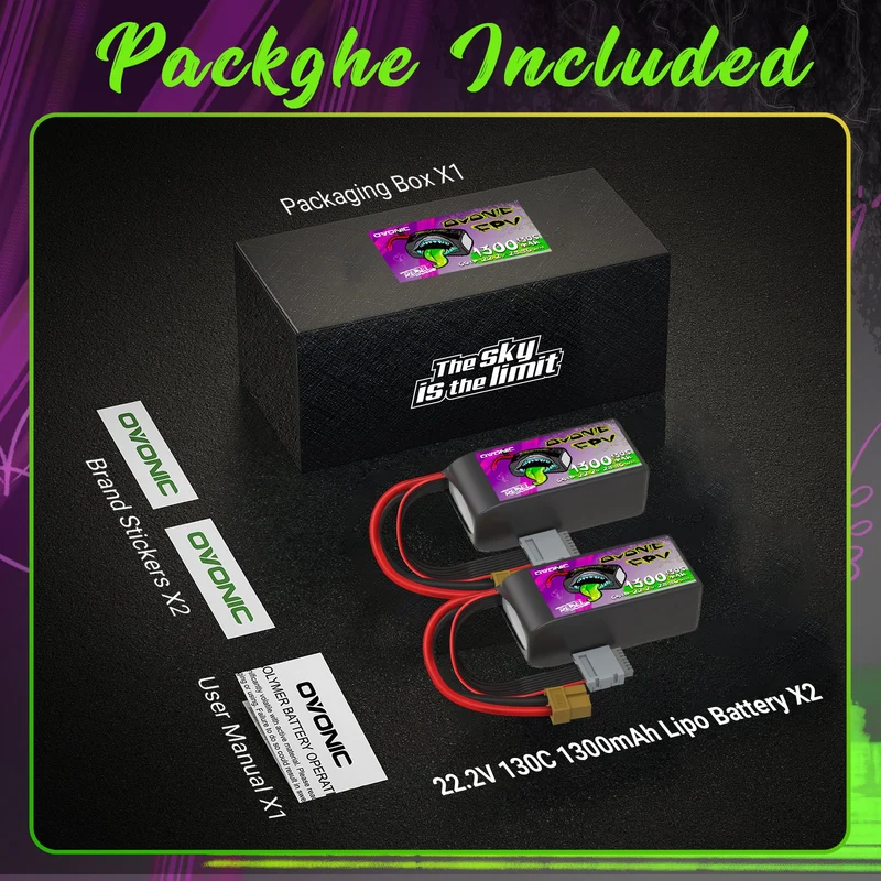 Ovonic Rebel 2.0 6S 1300mAh 130C 22,2V XT60 (2 St.)