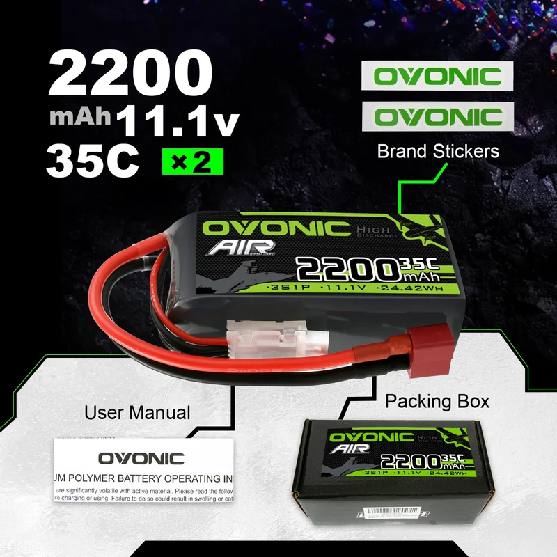 Ovonic Air 3S 2200mAh 35C 11,1V kurzer LiPo Deans (2 St.)