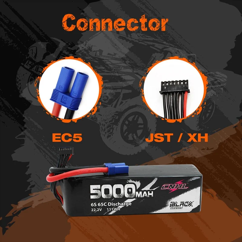 CNHL Black Series 6S 5000mAh 22,2V 65C Lipo Akku EC5 Stecker