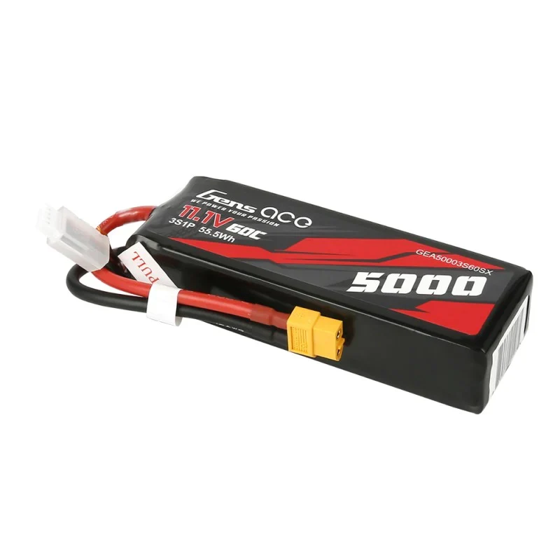 Gens Ace 5000mAh 11.1V 60C 3S1P Short-Size Lipo mit XT60 Stecker
