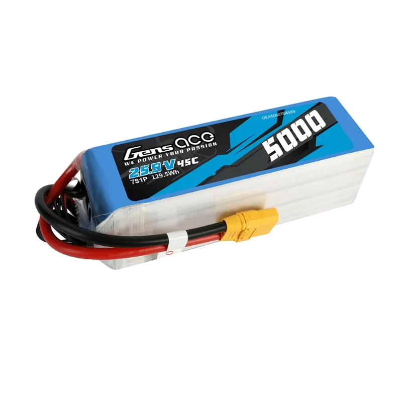 Gens Ace 5000mAh 25,9V 45C 7S1P Lipo-Akkupack mit XT90