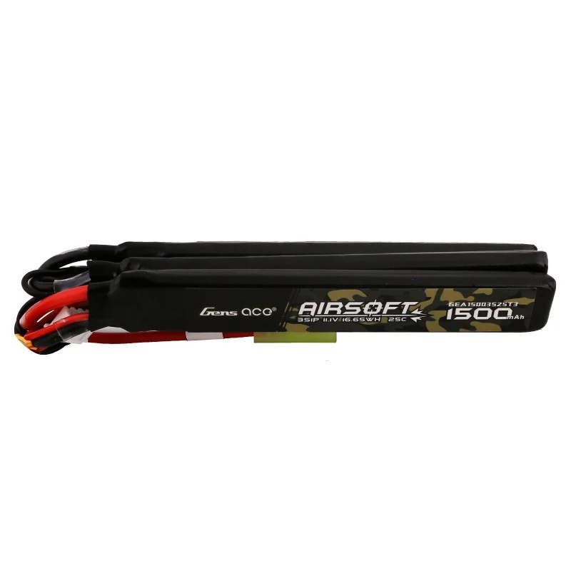Gens Ace 25C 1500mAh 3S1P 11.1V Nunchuck 3X Airsoft Lipo Akku mit Mini Tamiya Stecker