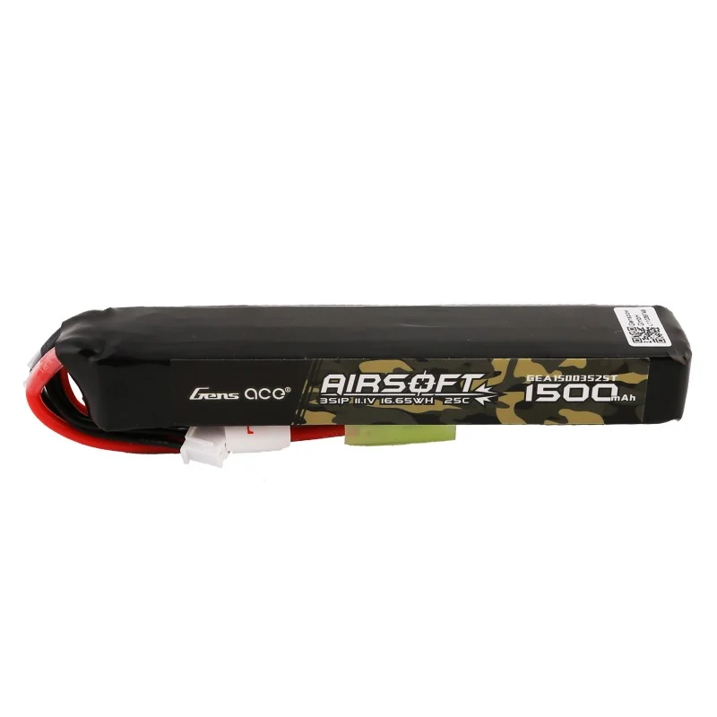Gens Ace 25C 1500mAh 3S1P 11.1V Airsoft Lipo Akku mit Mini Tamiya Stecker