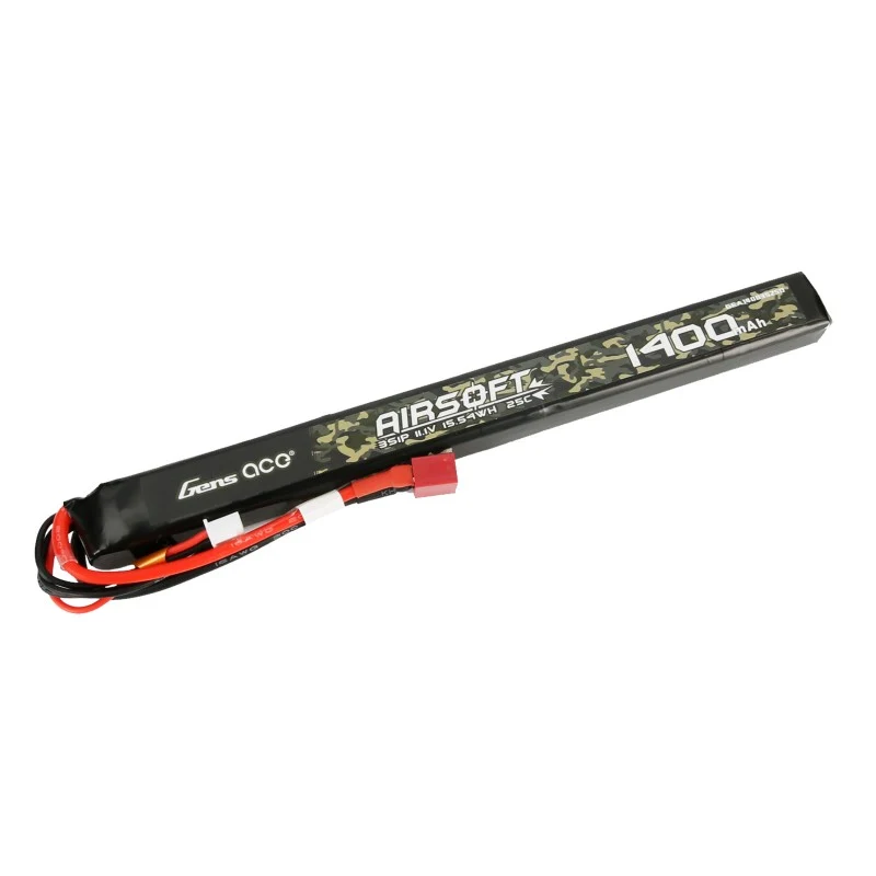 Gens Ace 25C 1400mAh 3S1P 11.1V Airsoft Lipo Batterie mit T-Stecker
