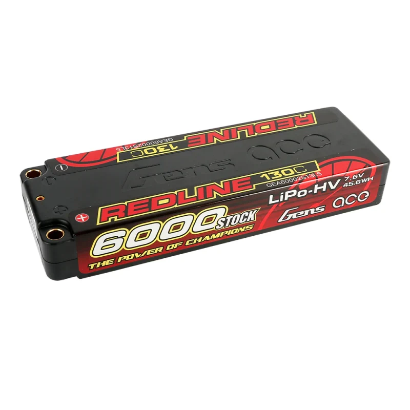 Gens Ace Redline Series 6000mAh 7,6V 130C 2S2P HardCase 57# HV Lipo Akku