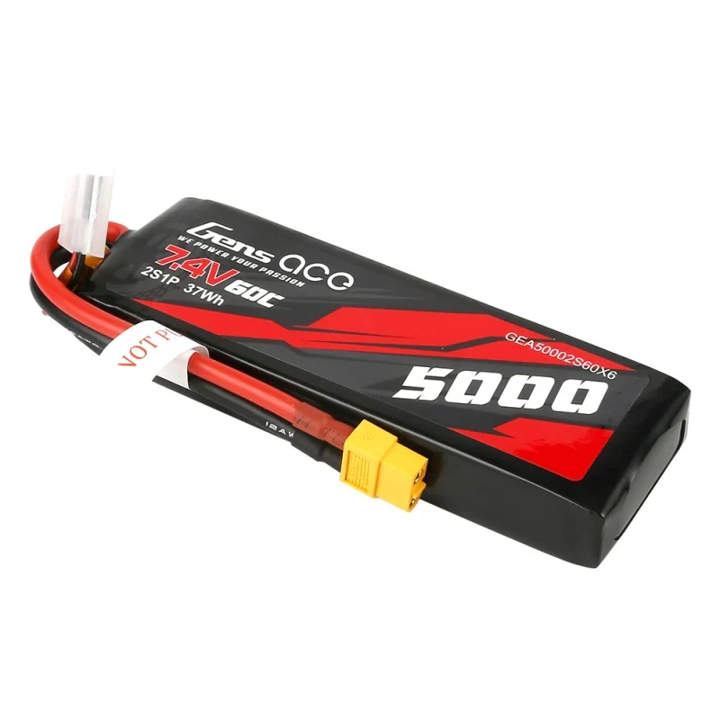 Gens Ace 5000mAh 7.4V 60C 2S1P Lipo PC-Materialgehäuse mit XT60-Stecker