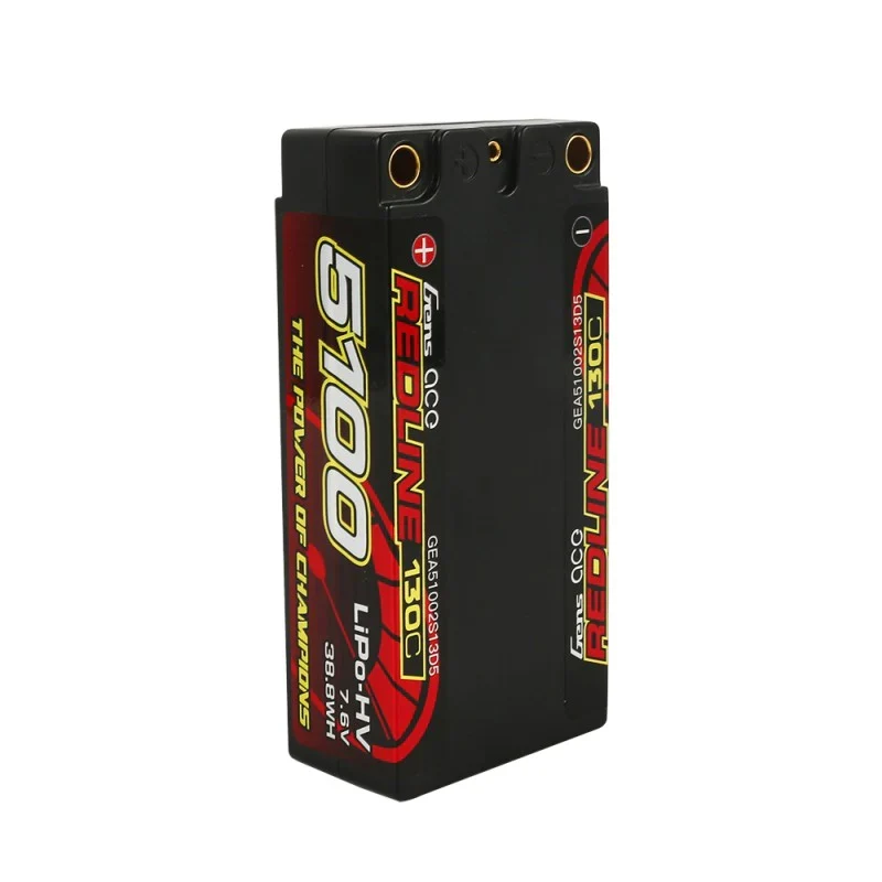 Gens Ace Redline Series 5100mAh 7.6V 130C 2S2P HardCase 65# HV Lipo Akku
