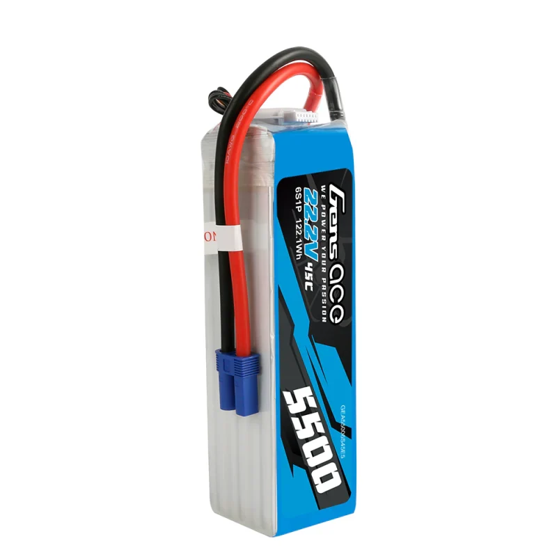 Gens Ace 5500mAh Lipo 22.2V 45C 6S1P Modellhubschrauberbatterien