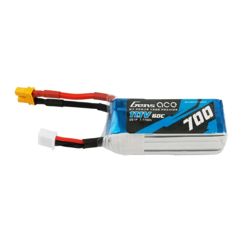 Gens Ace 700mAh 11.1V 60C 3S1P Lipo Akkupack mit XT30 für OMPHOBBY M2 & LOGO200