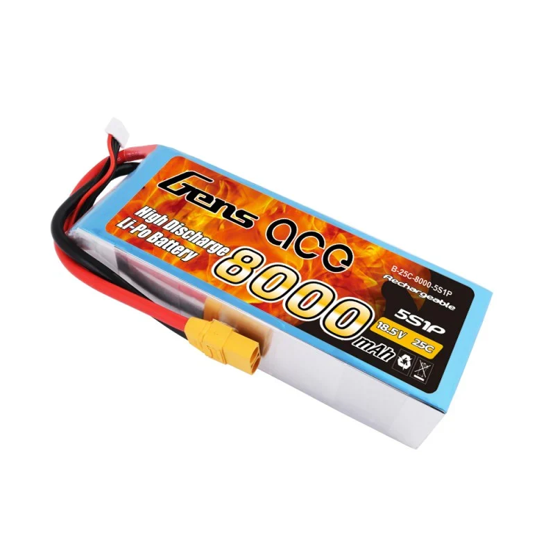 Gens Ace 8000mAh 18,5V 25C 5S1P Lipo Akkupack mit XT90 Stecker
